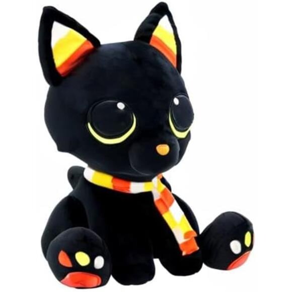 Cory The Candy Corn Cat - Cute Halloween Decor, Small Stuffed Animal, 8" - Picture 5 of 6